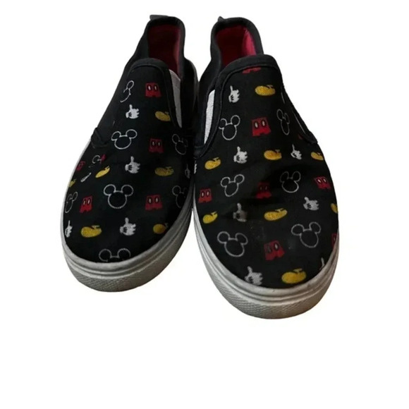 Disney Mickey Mouse Youth Canvas Upper Round Toe Slip-On Sneakers Black Size 12 - Picture 6 of 7